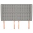 Cabecero con orejas de tela gris claro 147x23x118/128