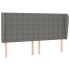 Cabecero con orejas de tela gris oscuro 203x23x118/128
