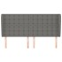 Cabecero con orejas de tela gris oscuro 203x23x118/128
