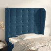 Cabecero con orejas de terciopelo azul oscuro 93x23x118/128 cm