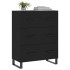 Aparador de madera de ingeniería negro 69,5x34x90