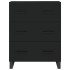 Aparador de madera de ingeniería negro 69,5x34x90