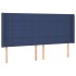 Cabecero con orejas de tela azul 183x16x118/128
