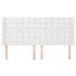 Cabecero con orejas de cuero sintético blanco 203x16x118/128