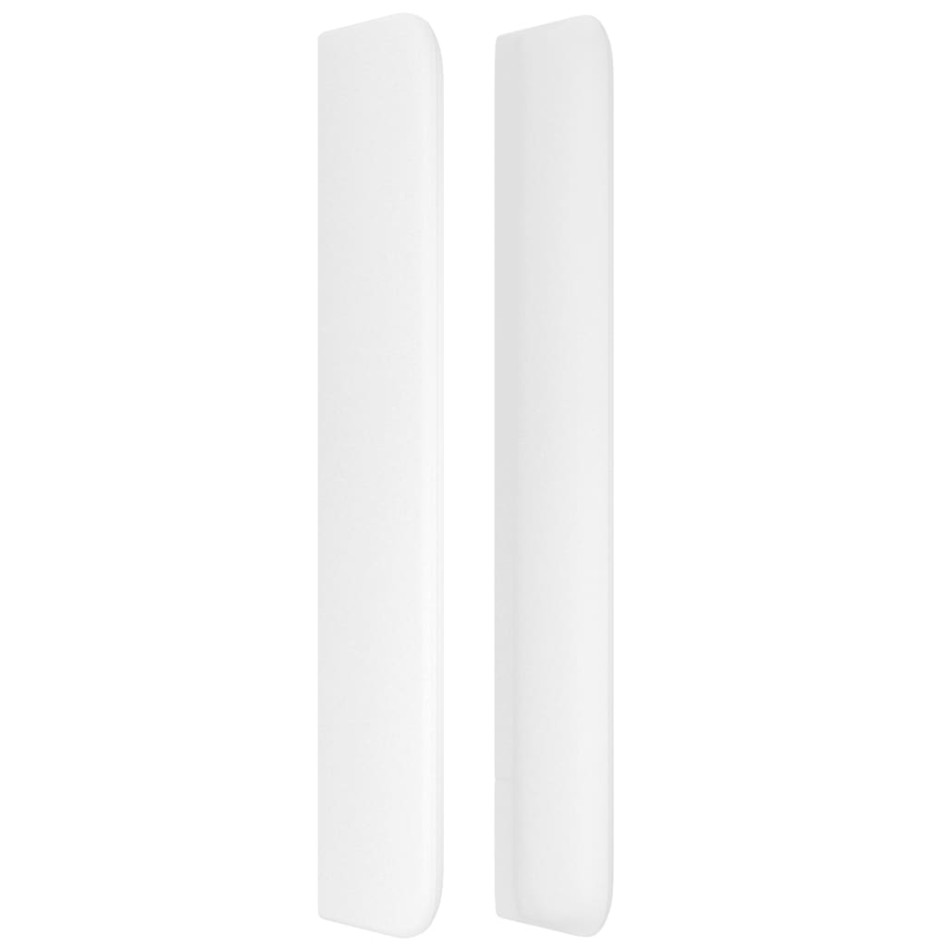 Cabecero con orejas de cuero sintético blanco 203x16x118/128