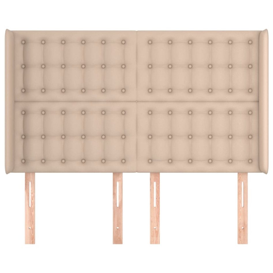 Cabecero con orejas cuero sintético capuchino 147x16x118/128