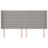 Cabecero con orejas de tela gris claro 163x16x118/128