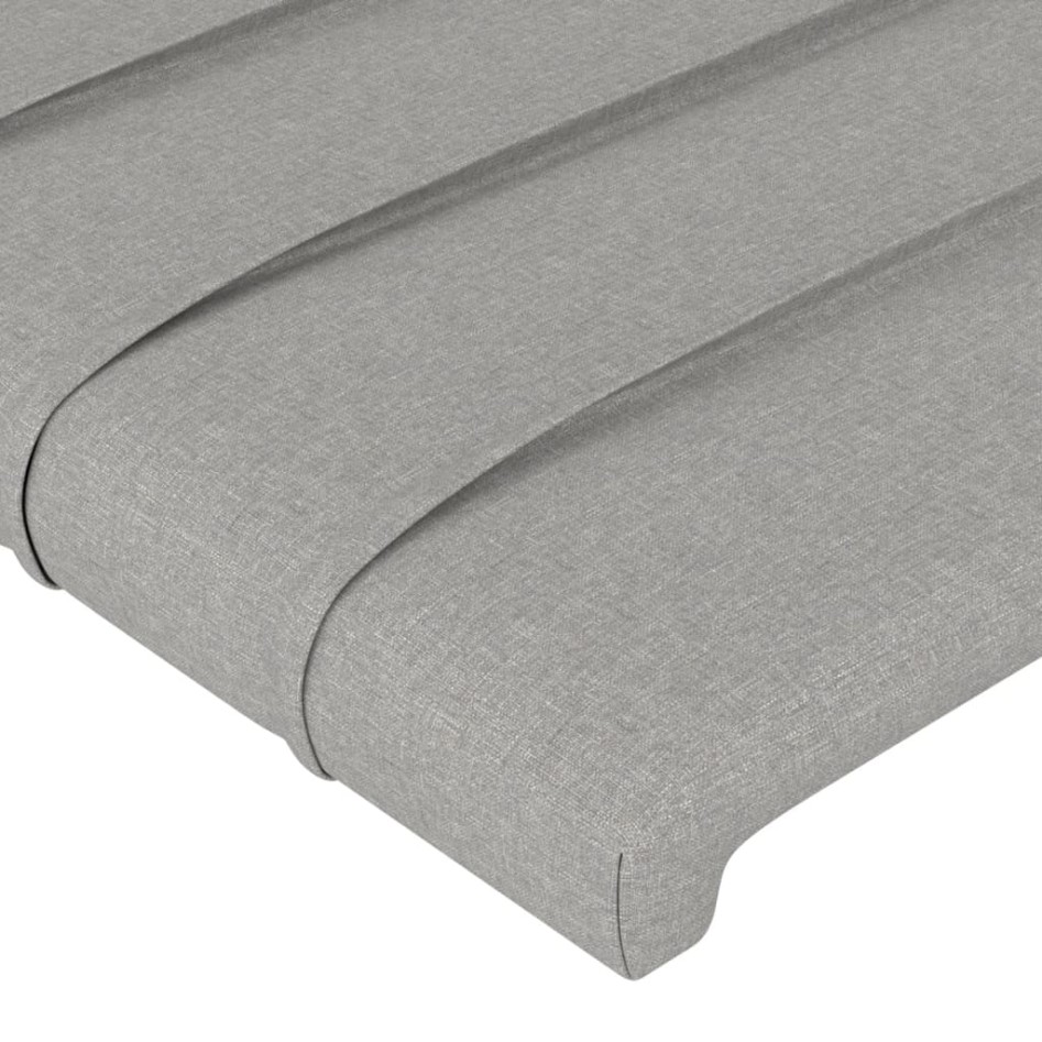 Cabecero con orejas de tela gris claro 163x16x118/128