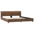 Estructura de cama de piel de ante artificial marrón 160x200