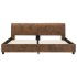 Estructura de cama de piel de ante artificial marrón 160x200