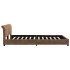 Estructura de cama de piel de ante artificial marrón 160x200