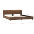 Estructura de cama de piel de ante artificial marrón 160x200
