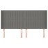 Cabecero con orejas de tela gris oscuro 203x16x118/128