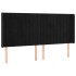 Cabecero con orejas de terciopelo negro 163x16x118/128