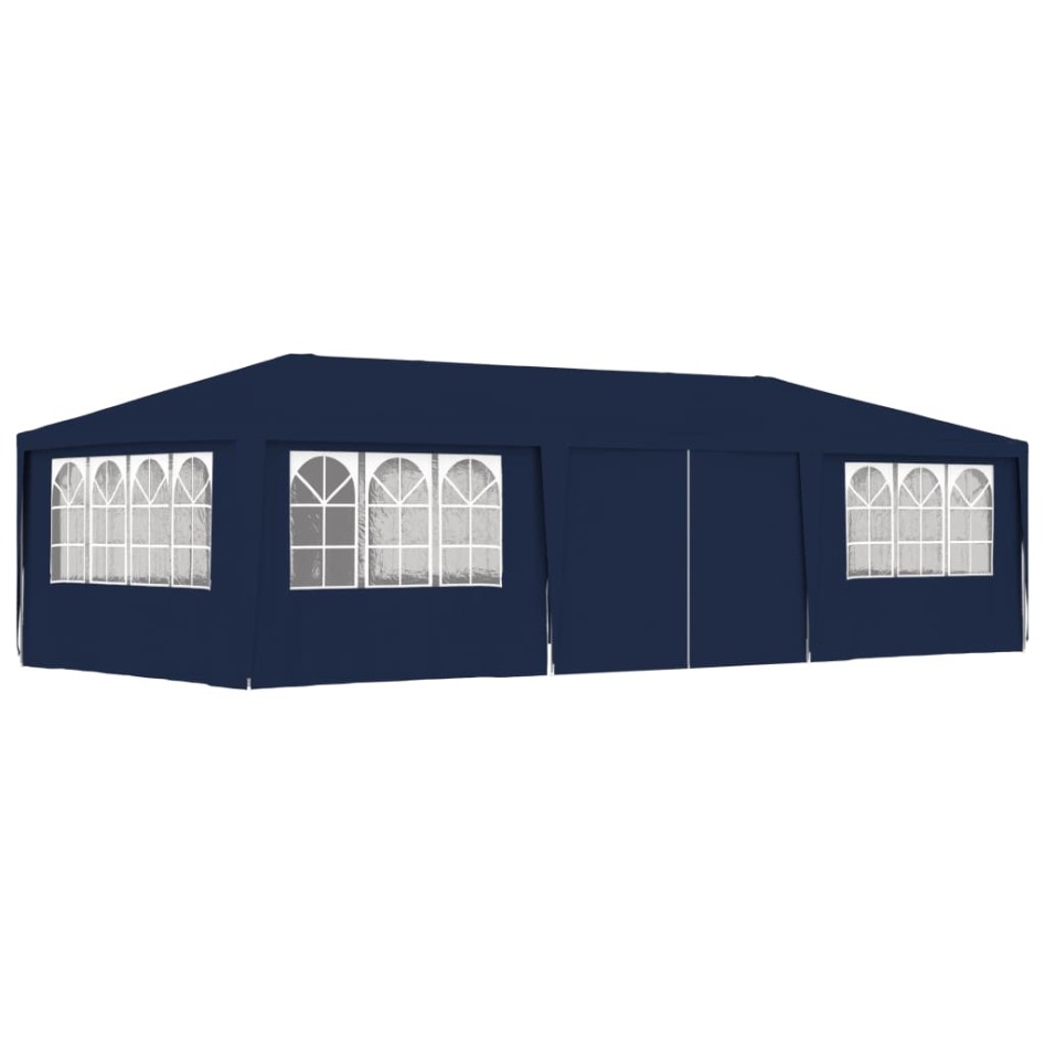 Carpa profesional para fiestas con paredes azul 90 g/m² 4x9