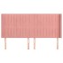Cabecero con orejas de terciopelo rosa 183x16x118/128