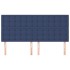 Cabeceros 4 unidades de tela azul 80x5x78/88