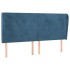 Cabecero con orejas de terciopelo azul oscuro 183x23x118/128