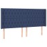 Cabecero con orejas de tela azul 203x16x118/128