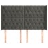 Cabecero con orejas de terciopelo gris oscuro 147x16x118/128