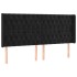 Cabecero con orejas de terciopelo negro 203x16x118/128