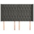 Cabecero con orejas de terciopelo gris oscuro 163x16x118/128