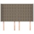 Cabecero con orejas de tela gris taupe 147x16x118/128
