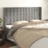 Cabecero con orejas de terciopelo gris claro 163x16x118/128