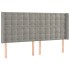 Cabecero con orejas de terciopelo gris claro 163x16x118/128