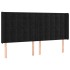 Cabecero con orejas de terciopelo negro 203x16x118/128