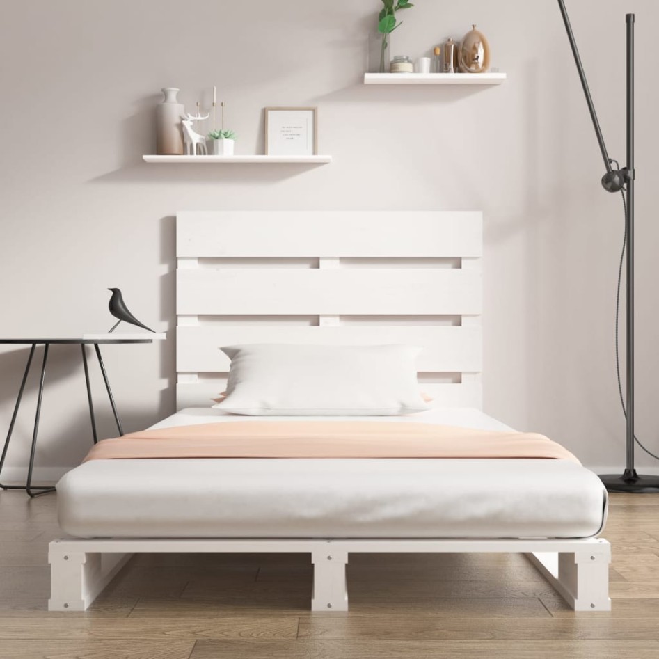 Estructura de cama sin colchón madera de pino blanca 90x200