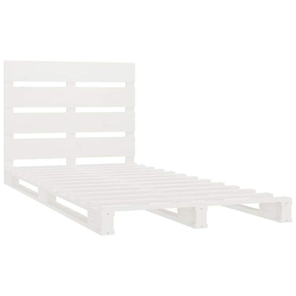 Estructura de cama sin colchón madera de pino blanca 90x200