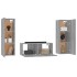 Set de muebles para TV 3 pzas madera contrachapada gris