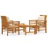 Set de muebles para jardín 3 piezas con cojines madera