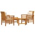 Set de muebles para jardín 3 piezas con cojines madera
