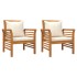 Set de muebles para jardín 3 piezas con cojines madera