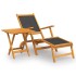 Silla de jardín con reposapiés y mesa madera acacia y