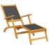 Silla de jardín con reposapiés y mesa madera acacia y