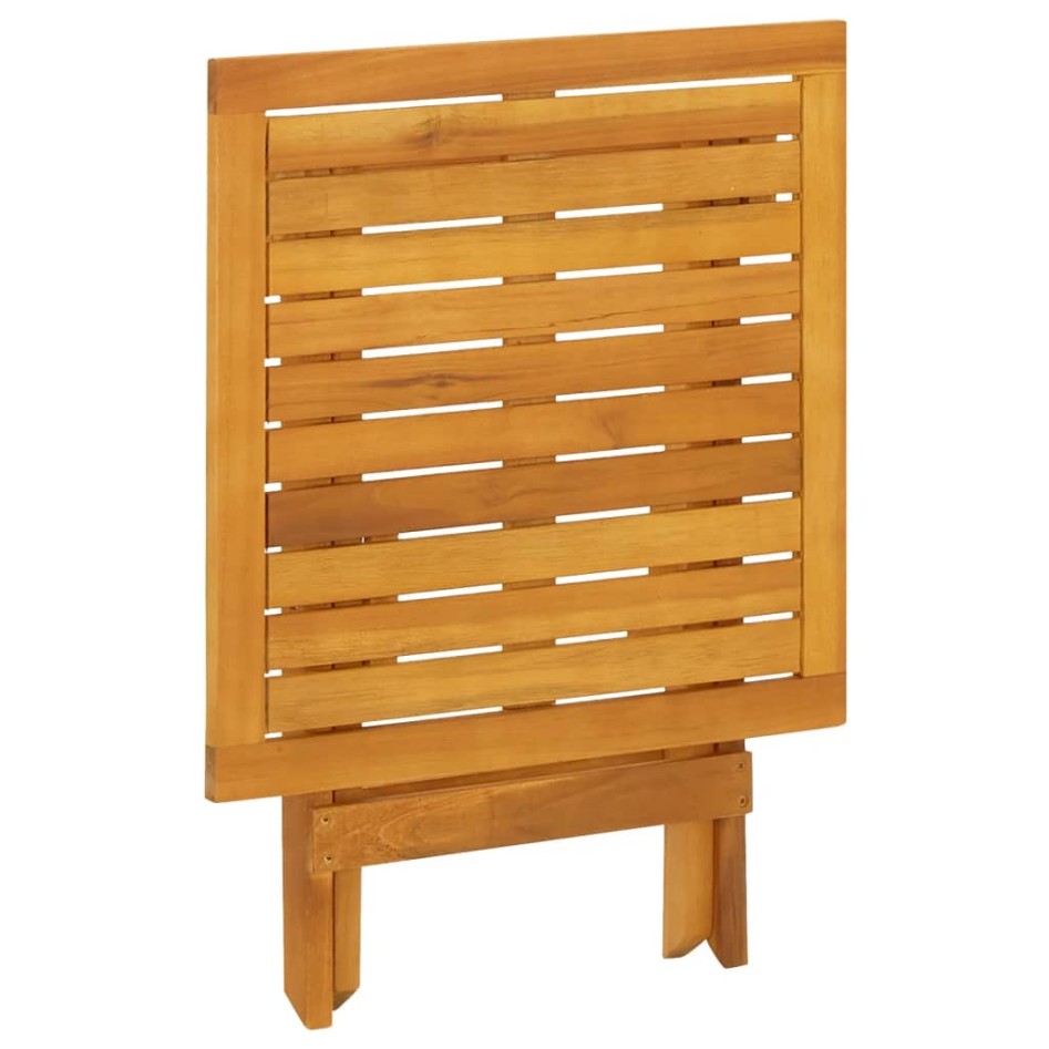 Silla de jardín con reposapiés y mesa madera acacia y