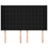 Cabecero con orejas de tela negro 147x16x118/128