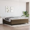 Cama sin colchón tela marrón oscuro 200x200 cm