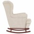 Sillón mecedora patas madera y taburete terciopelo color