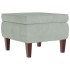 Sillón mecedora patas madera y taburete terciopelo gris