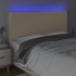 Cabecero con luces LED tela crema 180x5x118/128