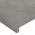 Cabecero con luces LED terciopelo gris claro 180x5x118/128