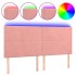 Cabecero con luces LED terciopelo rosa 160x5x118/128