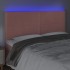 Cabecero con luces LED terciopelo rosa 160x5x118/128