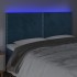Cabecero con luces LED terciopelo azul oscuro 180x5x118/128