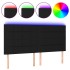 Cabecero con luces LED tela negro 160x5x118/128