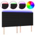Cabecero con luces LED tela negro 180x5x118/128